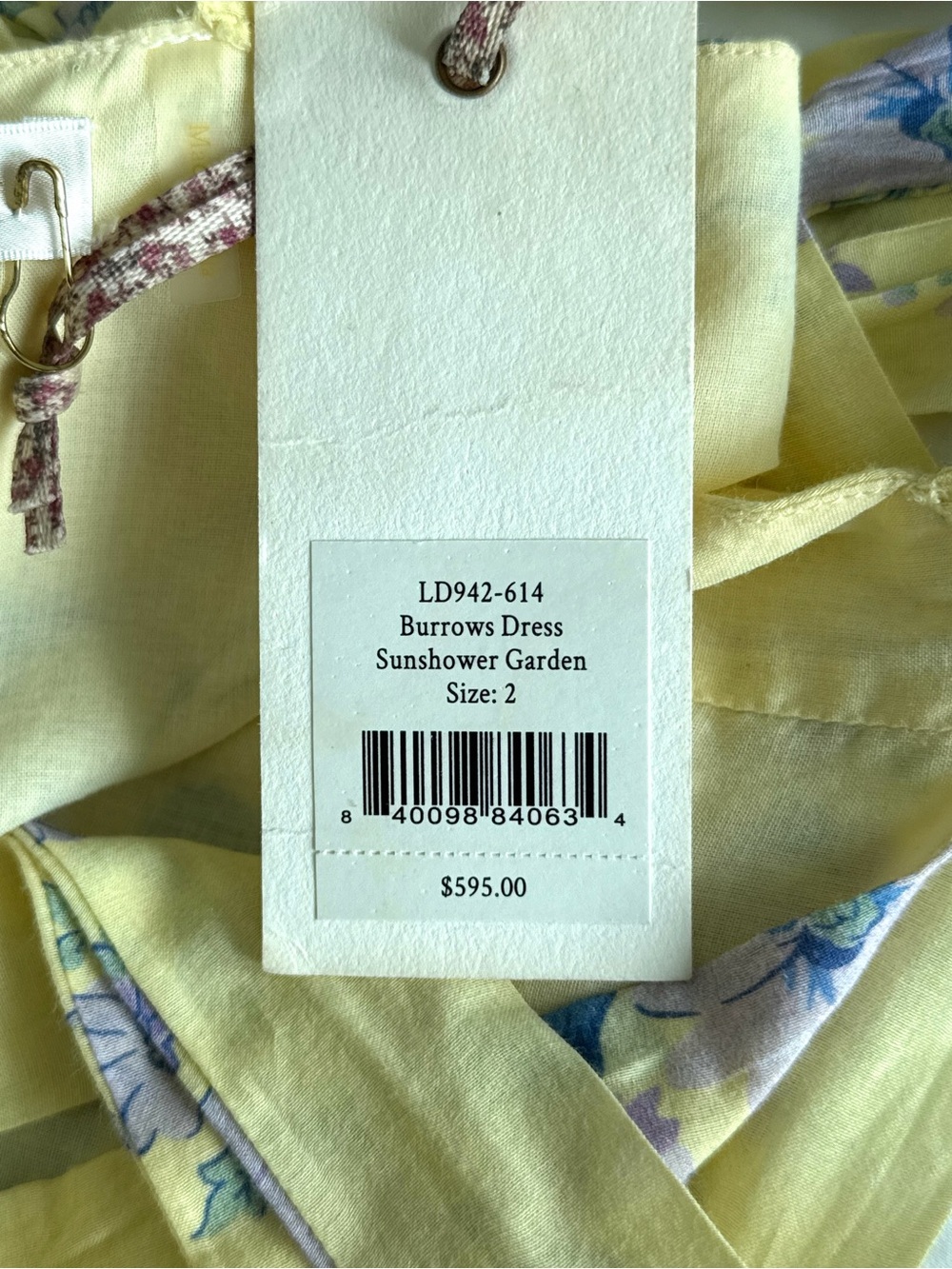 LoveShackFancy Burrows Maxi Dress Sunshower Garden Yellow Floral Size 2 - Picture 13 of 16